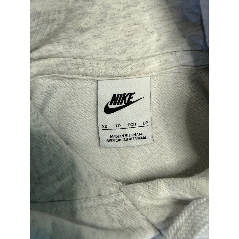 Nike Women’s XS Club Fleece Logo Hoodie Birch Heather Black DQ5775-051 - Picture 3 of 4